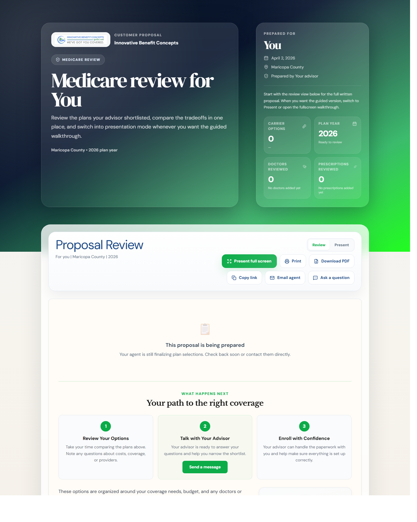Proposal review page